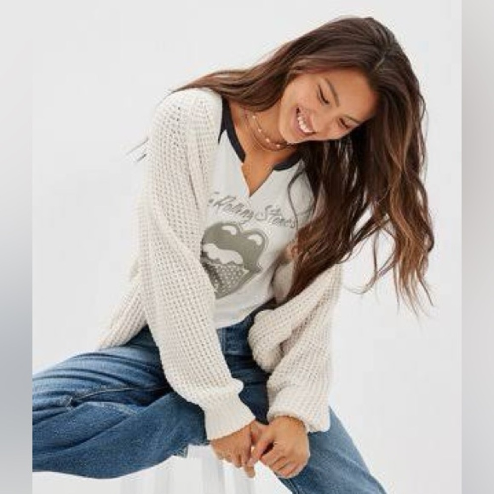 AE Chenille Cardigan | Oatmeal